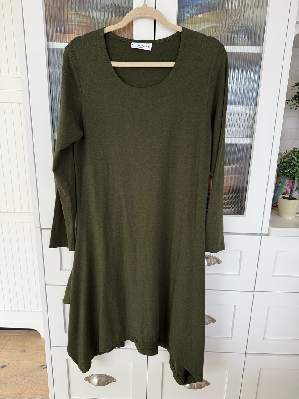 Bryn Walker Olive Green bamboo Lagenlook tunic